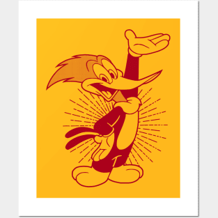 WOODY WOODPECKER -red  line Posters and Art